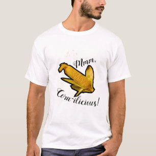 Lustiger Mais-T-Shirt Mmm Mais-ilicious, der Foto T-Shirt