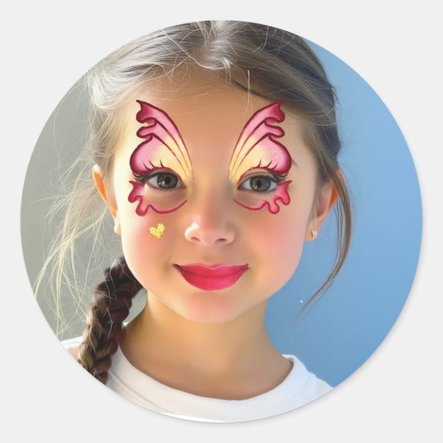Lustiger Make-up-Klassiker-Rundsticker Runder Aufkleber (Vorderseite)