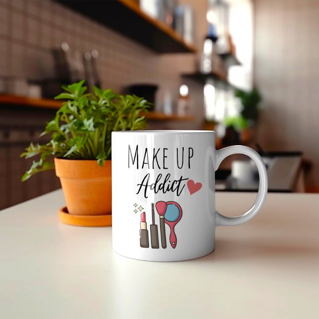 Lustiger Make-up-Süchtiger  Kaffeetasse (Von Creator hochgeladen)