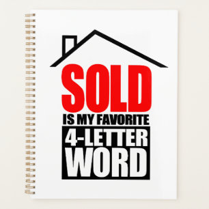 Lustiger Makler SOLD ist mein Lieblingswort mit 4  Planer