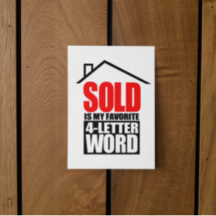 Lustiger Makler SOLD ist mein Lieblingswort mit 4 Postkarte