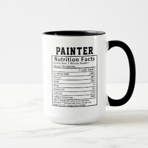 Lustiger Maler Nährwertangaben Geschenk für Mitarb Tasse