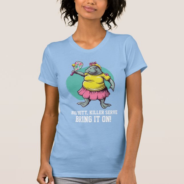 Lustiger Manatee Pickleball T-Shirt (Vorderseite)