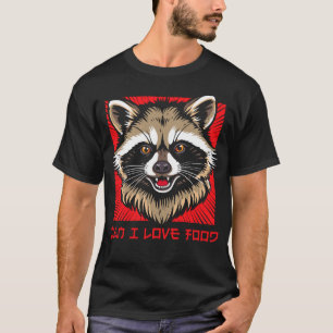 Lustiger Mann, ich liebe Essen Waschbär Müll-Panda T-Shirt