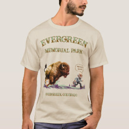 Lustiger Mann läuft vor Bison Amerikanischer Büffe T-Shirt