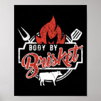 Lustiger Männer-BBQ-Körper durch Brisket-Grillen o