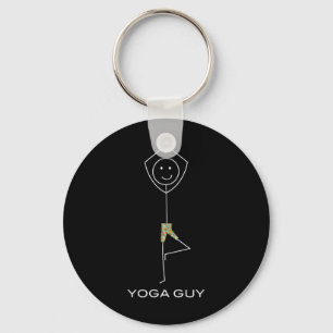 Lustiger Männer-Yoga, Jungen-Yoga-Übung Schlüsselanhänger