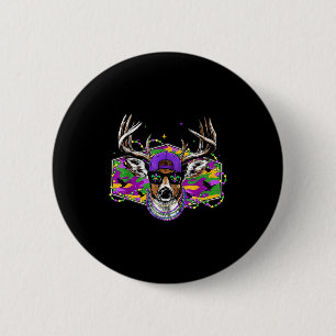 Lustiger Mardi Gras Bockhirsch Jagd Jungen Fat Tue Button
