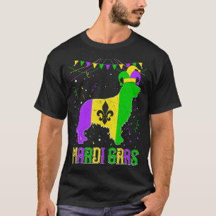 Lustiger Mardi Gras Golden Retriever Hund Papa Mam T-Shirt