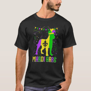 Lustiger Mardi Gras Pitbull Hund Papa Mama Mardi G T-Shirt