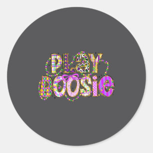 Lustiger Mardi Gras Spiel Boosie Perlen New Orlean Runder Aufkleber
