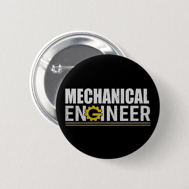 Lustiger Maschinenbauingenieur Button (Vorne & Hinten)