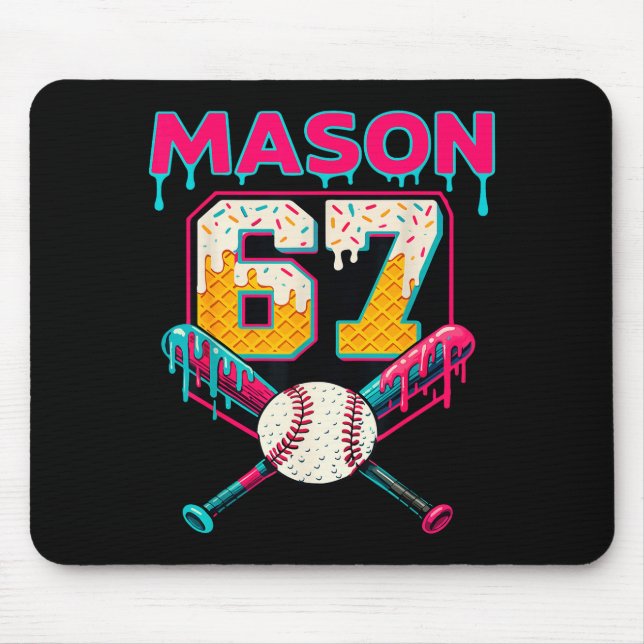 Lustiger Mason 67 Six Seven Srt Meme Eiscreme Trop Mousepad (Vorne)