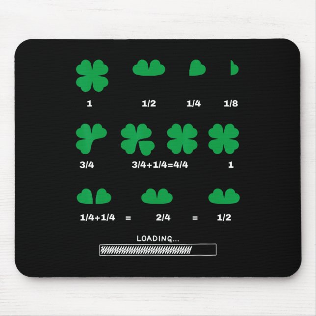 Lustiger Mathe-Bruch Vier-Blatt-Kleeblatt-Lehrer S Mousepad (Vorne)