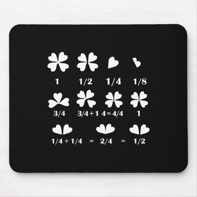 Lustiger Mathe-Bruch Vier-Blatt-Kleeblatt-Lehrer S Mousepad (Vorne)