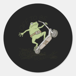 Lustiger Mathe-Frosch Pi-Tag Irrationaler Pun Scoo Runder Aufkleber
