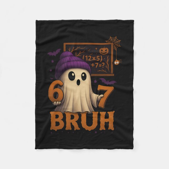 Lustiger Mathe-Geist 67 Bruh Halloween-Meme-Lehrer Fleecedecke (Vorderseite)