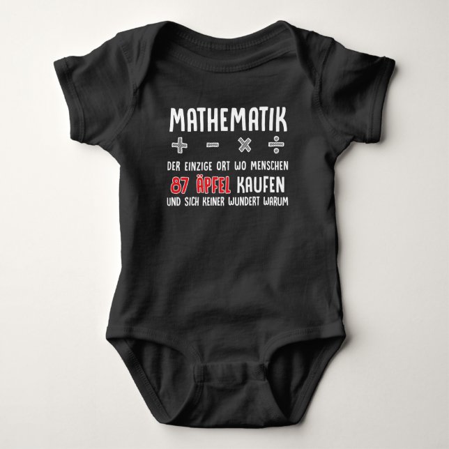Lustiger Mathe Nerd Spruch Mathematik Schule Baby Strampler (Vorderseite)