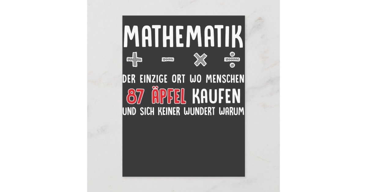 Lustiger Mathe Nerd Spruch Mathematik Schule Postkarte Zazzle.at