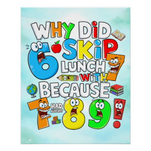 Lustiger Mathe-Witz-Zahlen-Aufkleber für Kinder Poster