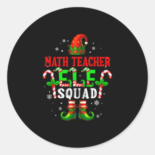 Lustiger Mathelehrer-Elfen-Trupp Weihnachts-Elfenh Runder Aufkleber