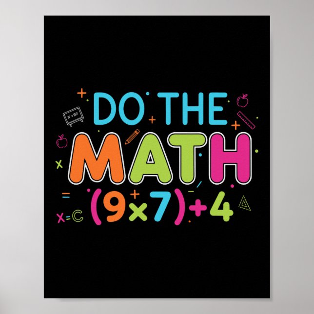 Lustiger Mathelehrer macht Mathe 67 Meme Six Seven Poster (Vorne)