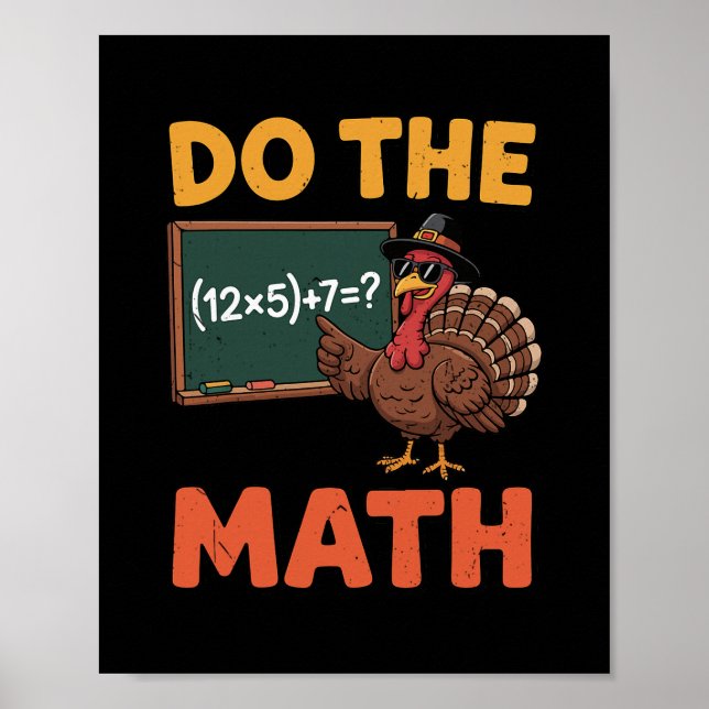Lustiger Mathematik-Lehrer Erntedankfest 67 Meme M Poster (Vorne)