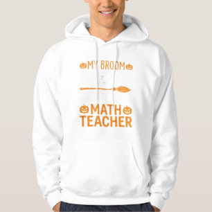 Lustiger Mathematik-Lehrer Halloween Besen Hoodie