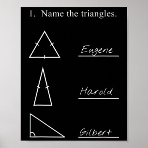Lustiger Mathematik-Lehrer Name Die Dreiecke Witz Poster