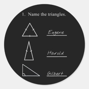 Lustiger Mathematik-Lehrer Name Die Dreiecke Witz Runder Aufkleber