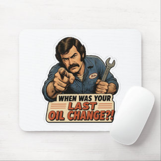Lustiger Mechaniker Ölwechsel Auto Meme Mousepad