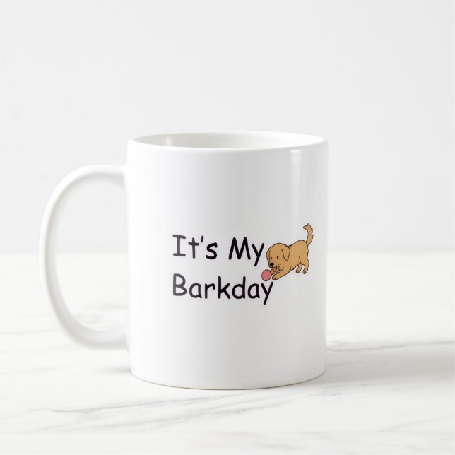 Lustiger Mein Barkday-Welpen-Becher Kaffeetasse (Links)