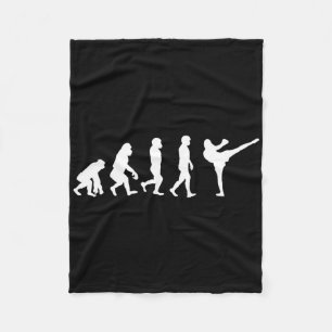 Lustiger Mensch Affe Gorilla Evolution Karate Boxe Fleecedecke