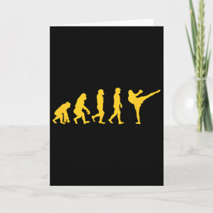 Lustiger Mensch Affe Gorilla Evolution Karate Boxe Karte