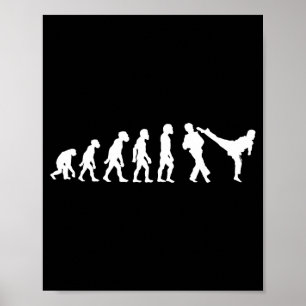 Lustiger menschlicher Taekwondo-Kämpfer Evolution  Poster