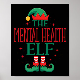 Lustiger Mental Health Elf Weihnachtsurlaub für Me Poster