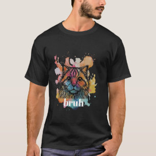 Lustiger Meomeo sagt Bruh mit Katze T-Shirt