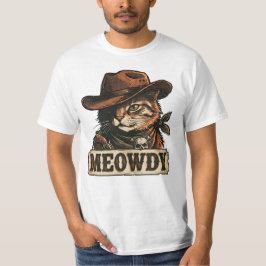 Lustiger Meowdy-Cowboy-Katze, Vintage-Western-Ästh T-Shirt