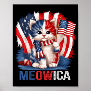 Lustiger Meowica-Katzengedächtnistag Amerikanische Poster