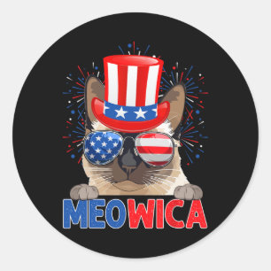 Lustiger Meowica Siamese Katzenliebhaber Besitzer Runder Aufkleber