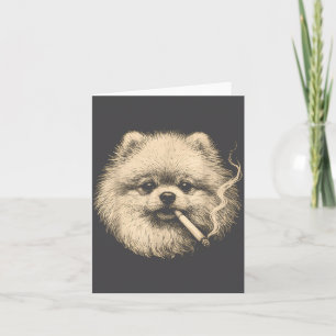 Lustiger Meranian-Meme-Hund raucht Zigarette Karte