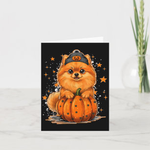 Lustiger Meranischer Hund Halloween-Kürbis Grafikl Karte