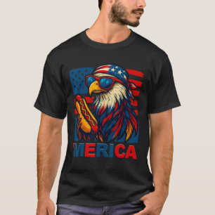 Lustiger Merica Adler Hotdog Usa Flagge 4. Juli Pa T-Shirt