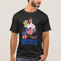Lustiger Merica-Hahn Mit Bierglas USA Unabhängigke