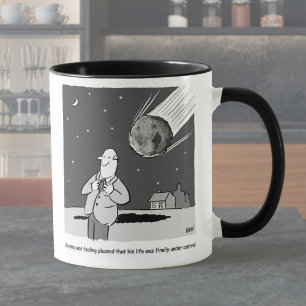 Lustiger Meteor trifft Erde Katastrophe Tasse