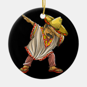 Lustiger mexikanischer Poncho Männer Frauen Cool D Keramik Ornament