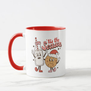 Lustiger Milch-und-Keks-Weihnachtsbecher Tasse