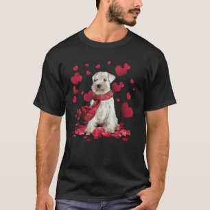 Lustiger Miniaturschnauzer Herzen Schal Valentinst T-Shirt