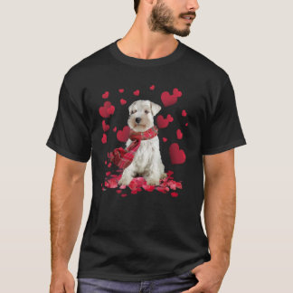 Lustiger Miniaturschnauzer Herzen Schal Valentinst T-Shirt