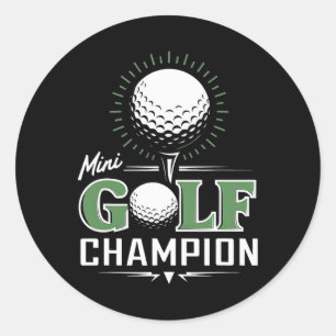 Lustiger Minigolf Miniaturgolf-Champion Golfer Runder Aufkleber